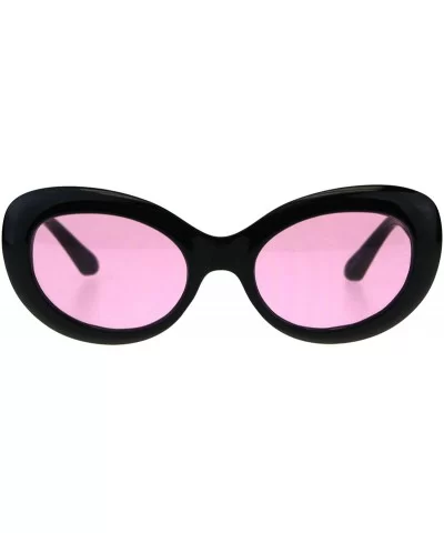 Womens Sunglasses Oval Cateye Vintage Fashion Frame UV 400 - Black (Pink) - CO18KZG4U79 $14.21 Oval