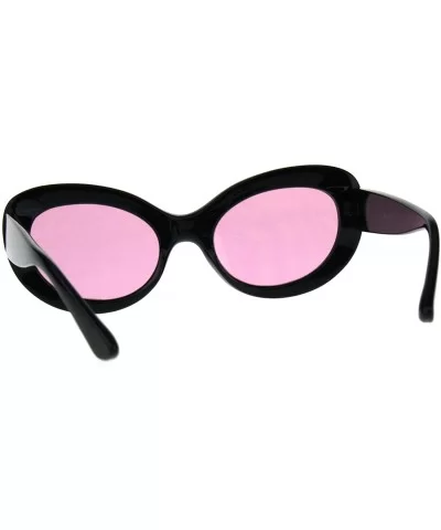 Womens Sunglasses Oval Cateye Vintage Fashion Frame UV 400 - Black (Pink) - CO18KZG4U79 $14.21 Oval