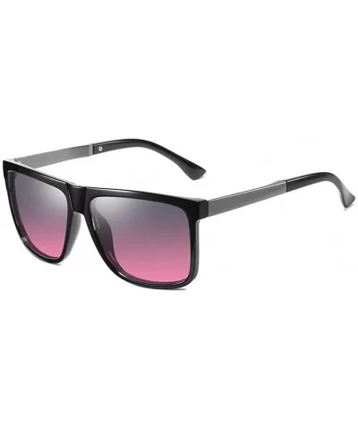 Men Women Classic Polarized Sunglasses Driving Square Frame Sun Glasses Male Goggle UV400 - Black Grey Pink - CA199OR8GI5 $12...