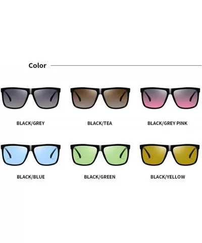 Men Women Classic Polarized Sunglasses Driving Square Frame Sun Glasses Male Goggle UV400 - Black Grey Pink - CA199OR8GI5 $12...