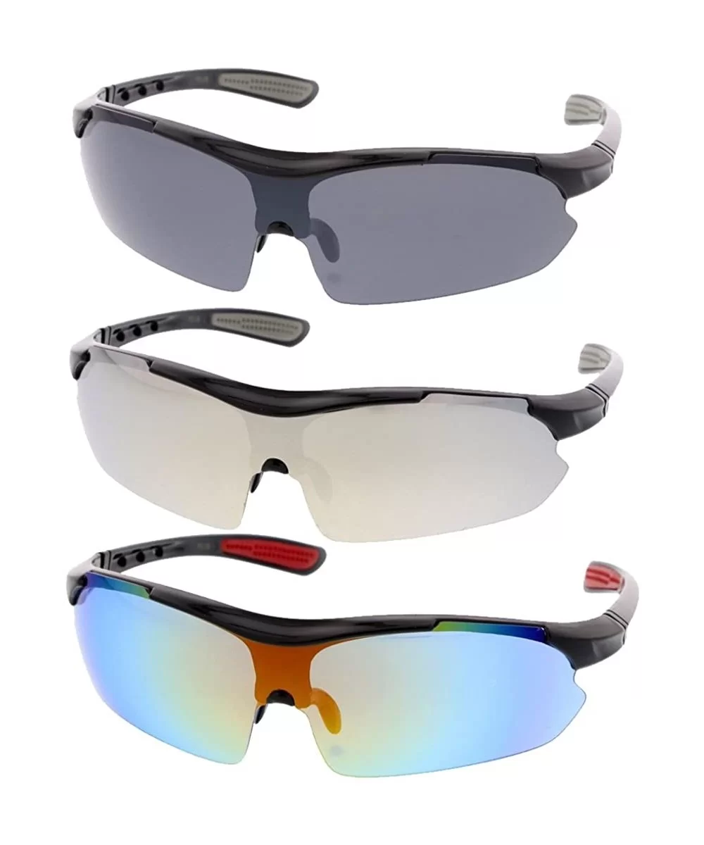 Ultra Light Weight Full Frame Sport Sunglasses (SET OF 3) - CW187HTM2IE $38.50 Sport