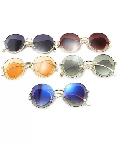 2020 new punk round sunglasses women clear four lens glasses brand designer men goggles shades uv400 - Gray - C4198KNTIR3 $21...