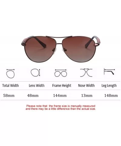 Metal Frame Unisex Polarized Sunglasses UV400 Glasses-SG1567175777879 - 1579 Brown&redsandalwood - CG18LU2EI28 $13.72 Oval