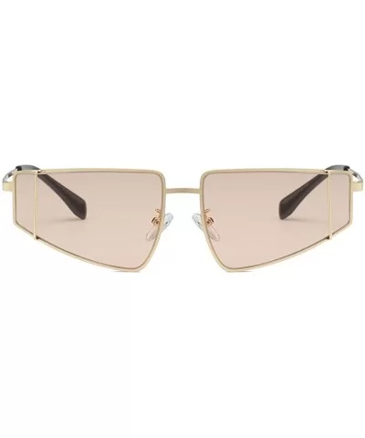 Metal SunglassesMan Women Irregular Shape Sunglasses Glasses Vintage Style - Coffee - C418TM5I7XE $11.59 Wrap