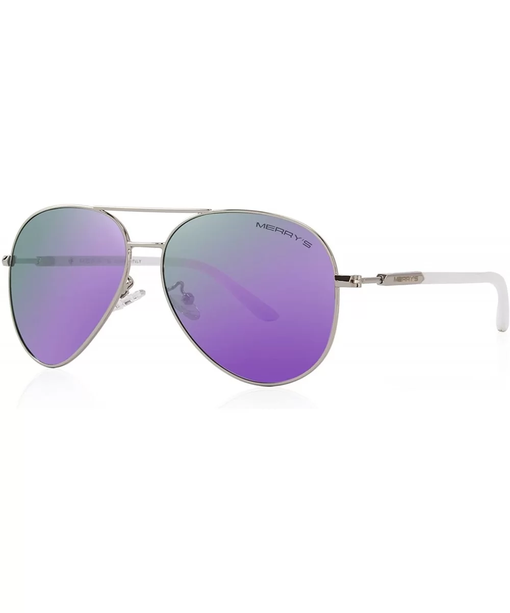 Classic Pilot Sunglasses Womens Polarized Mirror with Case - UV 400 Protection 62MM - Purple Mirror - C318KKC0T33 $20.04 Aviator