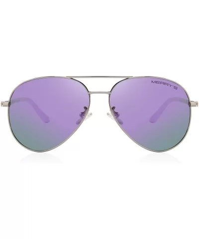 Classic Pilot Sunglasses Womens Polarized Mirror with Case - UV 400 Protection 62MM - Purple Mirror - C318KKC0T33 $20.04 Aviator