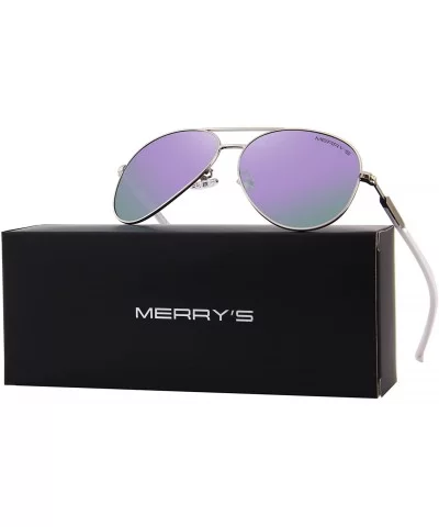 Classic Pilot Sunglasses Womens Polarized Mirror with Case - UV 400 Protection 62MM - Purple Mirror - C318KKC0T33 $20.04 Aviator