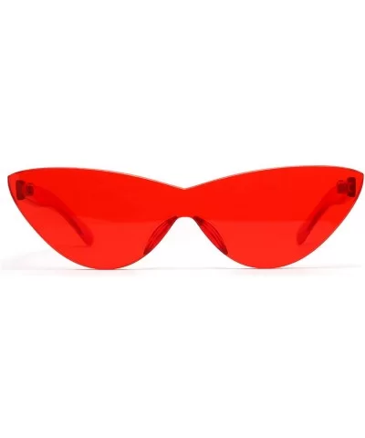 Fashion Frameless Sunglasses Vintage glasses - Red - C918SQMQAXD $16.16 Rectangular