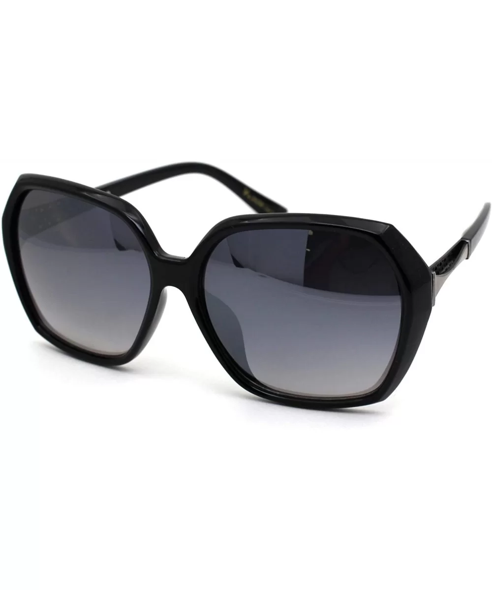 Womens Chic Butterfly Designer Fashion Plastic Sunglasses - Black Gunmetal Smoke Mirror - CV18WS3KXL2 $17.60 Butterfly