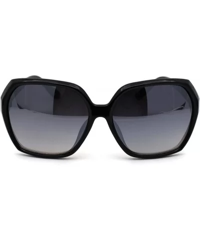 Womens Chic Butterfly Designer Fashion Plastic Sunglasses - Black Gunmetal Smoke Mirror - CV18WS3KXL2 $17.60 Butterfly