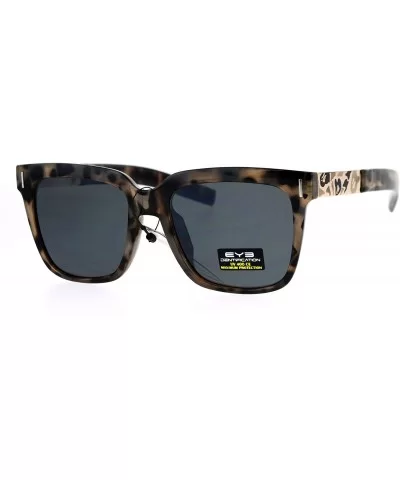 Trendy Oversize Mens Mob Horn Rim Hipster Sunglasses - Grey Tortoise Black - C212O0YDW1X $13.92 Rectangular