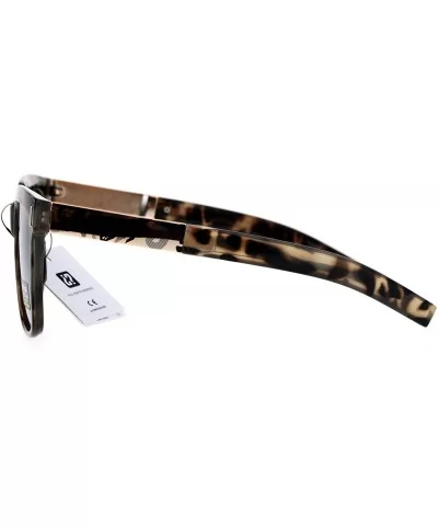 Trendy Oversize Mens Mob Horn Rim Hipster Sunglasses - Grey Tortoise Black - C212O0YDW1X $13.92 Rectangular