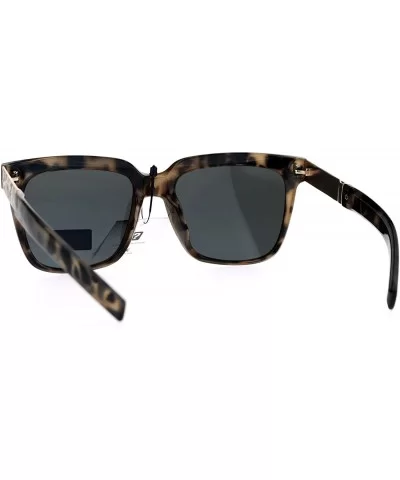 Trendy Oversize Mens Mob Horn Rim Hipster Sunglasses - Grey Tortoise Black - C212O0YDW1X $13.92 Rectangular