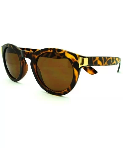 Round Keyhole Sunglasses Womens Retro Chic Stylish Fashion Shades - Tortoise - C211E8538YZ $11.94 Round