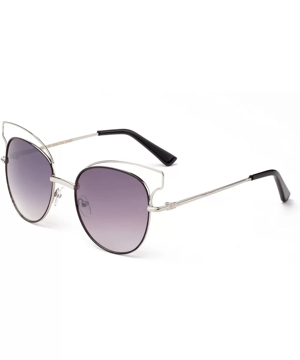 "Toikna" Modern Geometric Fashion Sunglasses - Silver/Purple - CC12MCS6EJZ $16.83 Aviator