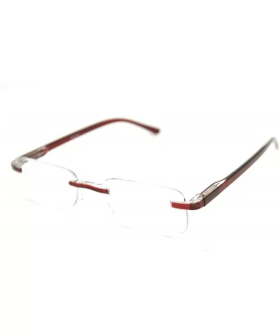 Super Lightweight Reading Glasses Free Pouch HalfRim - Shiny Burgundy Crystal - CX12O5V2PTP $23.86 Rimless