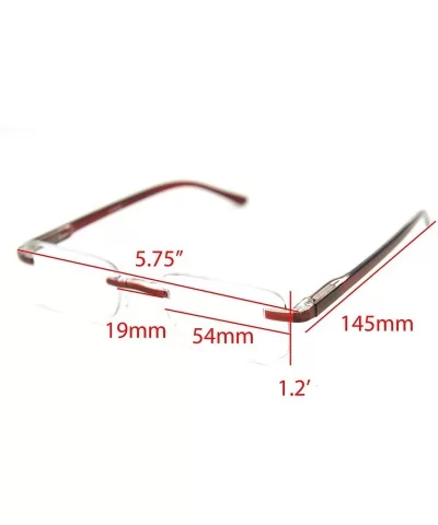 Super Lightweight Reading Glasses Free Pouch HalfRim - Shiny Burgundy Crystal - CX12O5V2PTP $23.86 Rimless