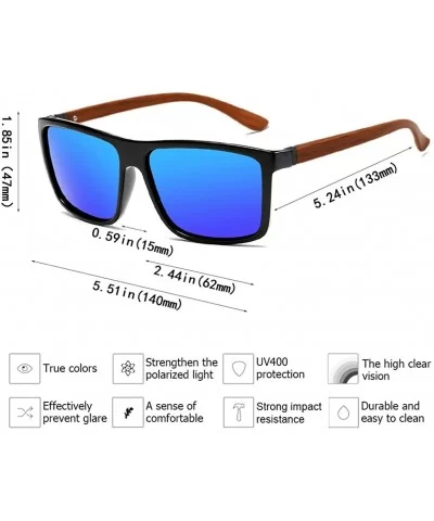 Polarized Sunglasses for Men Driving Mens Sunglasses Rectangular Vintage Sun Glasses For Men/Women - CE18U56AOMQ $16.75 Square