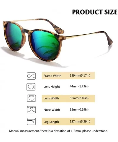 Sunglasses for Women Men Polarized uv Protection Fashion Vintage Round Classic Retro Aviator Mirrored Sun glasses - CA18UYMU8...