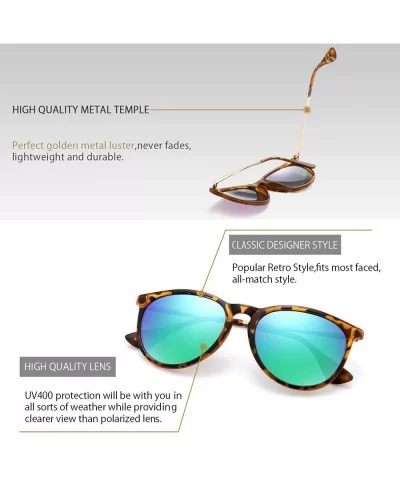 Sunglasses for Women Men Polarized uv Protection Fashion Vintage Round Classic Retro Aviator Mirrored Sun glasses - CA18UYMU8...