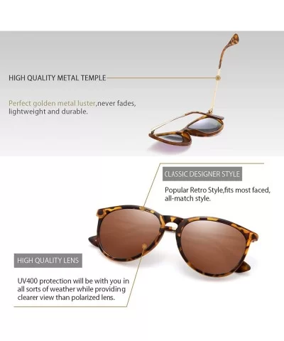 Sunglasses for Women Men Polarized uv Protection Fashion Vintage Round Classic Retro Aviator Mirrored Sun glasses - CA18UYMU8...