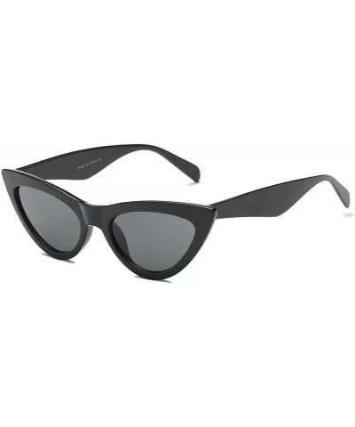 Women Retro Vintage Cat Eye Designer Sunglasses - Black - C618I9OMCTT $11.32 Oversized