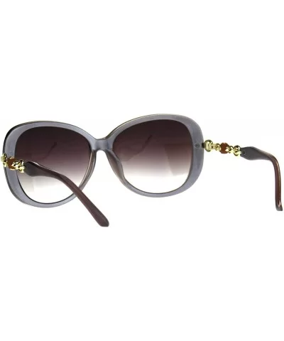 Oversize Diva Designer Jewel Chain Arm Luxury Womens Sunglasses - Mauve Smoke - CO180OTR8GZ $18.37 Butterfly