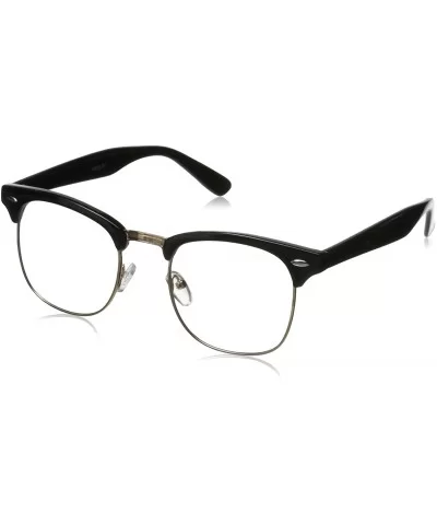 Vintage Inspired Classic Horn Rimmed Nerd Horn Rimmed UV400 Clear Lens Glasses - Clear - Black-gold - C2116Q2KJUT $13.74 Square