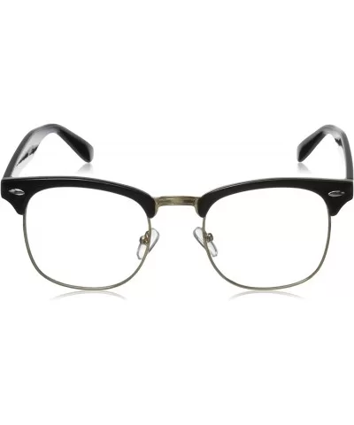 Vintage Inspired Classic Horn Rimmed Nerd Horn Rimmed UV400 Clear Lens Glasses - Clear - Black-gold - C2116Q2KJUT $13.74 Square