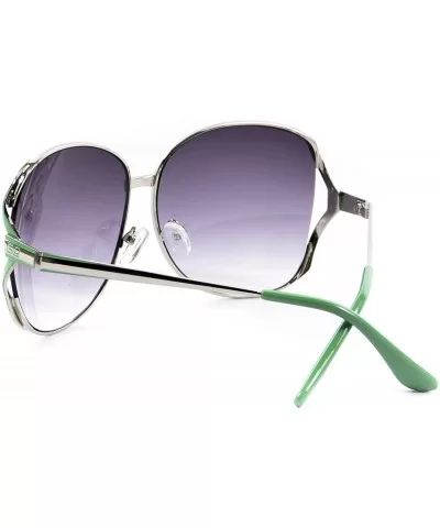 Women's Gradient Oversize 65 mm Sunglasses - Green/Silver - CK11XRDXLHX $11.65 Square