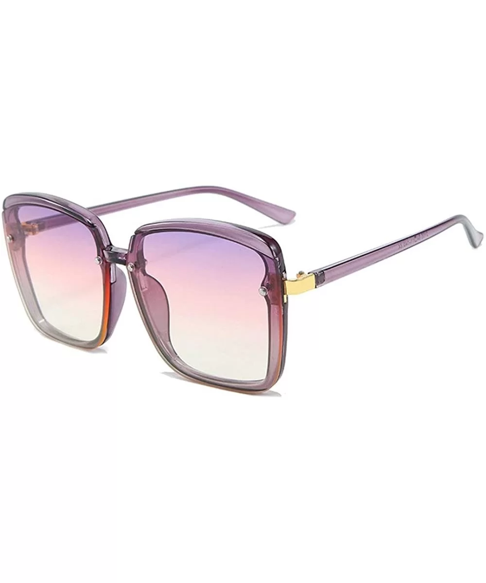 2019 New Retro Square Female Sunshade glasses Fashion Full Frame Ultralight Mens Goggle - Purple - CH18Y2ASEKQ $16.21 Square