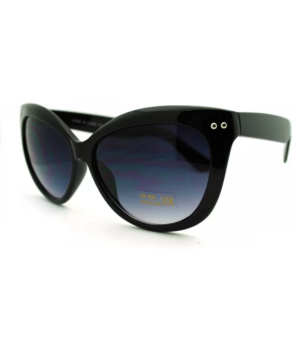 High Fashion Sunglasses Womens Oversized Butterfly Cateye Frame - Black - CW11GIBHRMB $13.49 Butterfly