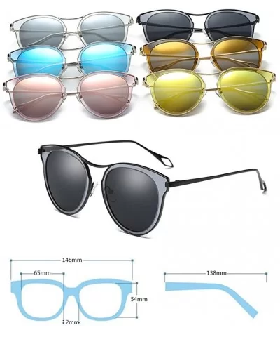 Fashion Polarized Sunglasses UV Mirrored Lens Oversize Metal Frame - C3 - CH18DKD2T6D $17.09 Oversized