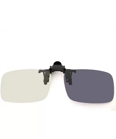 Photochromic Polarized Sunglasses Clip Men - Black - C918QU7KETQ $22.10 Rimless