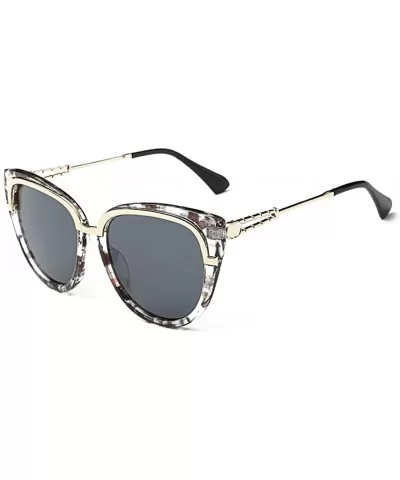 New Fashion Round Cateye Mirrored Sunglasses For Women Classic Style Vintage Inspired Fashion - Gold/Grey - CR12IOUXTLB $22.4...