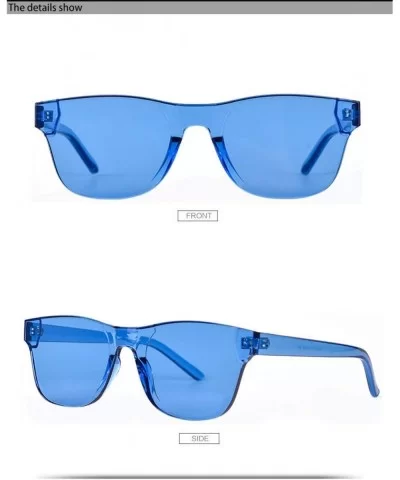 Women Rimless Square Sunglasses Men Eyewear Color Mirror - C1 - CE194OK2OOT $37.98 Goggle
