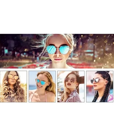 Sunglasses Eyewear Fashion Mirrored - Gold&pink - C118RDO5RSX $10.82 Cat Eye