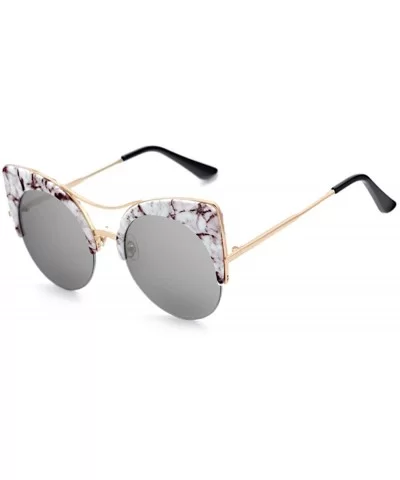 Cat Eye Sunglasses Retro Eyewear Half frame eyeglasses for Men women - White - C218EOUZY8R $13.68 Rimless