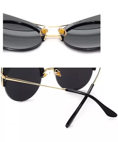 Cat Eye Sunglasses Retro Eyewear Half frame eyeglasses for Men women - White - C218EOUZY8R $13.68 Rimless