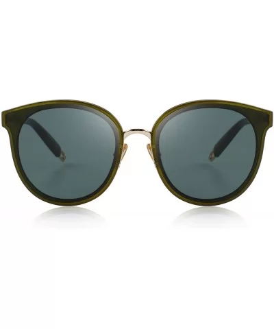 Classic Cateye Sunglasses for Women Metal Frame Mirror Lens S6311 - Green - CR18C87OOMK $16.35 Oversized