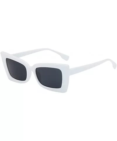 Square Sunglasses Boyfriend Style Horned Rim Thick Plastic Sunglasses - D - C7190NCESDO $9.10 Square