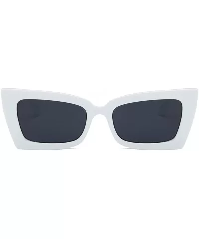 Square Sunglasses Boyfriend Style Horned Rim Thick Plastic Sunglasses - D - C7190NCESDO $9.10 Square