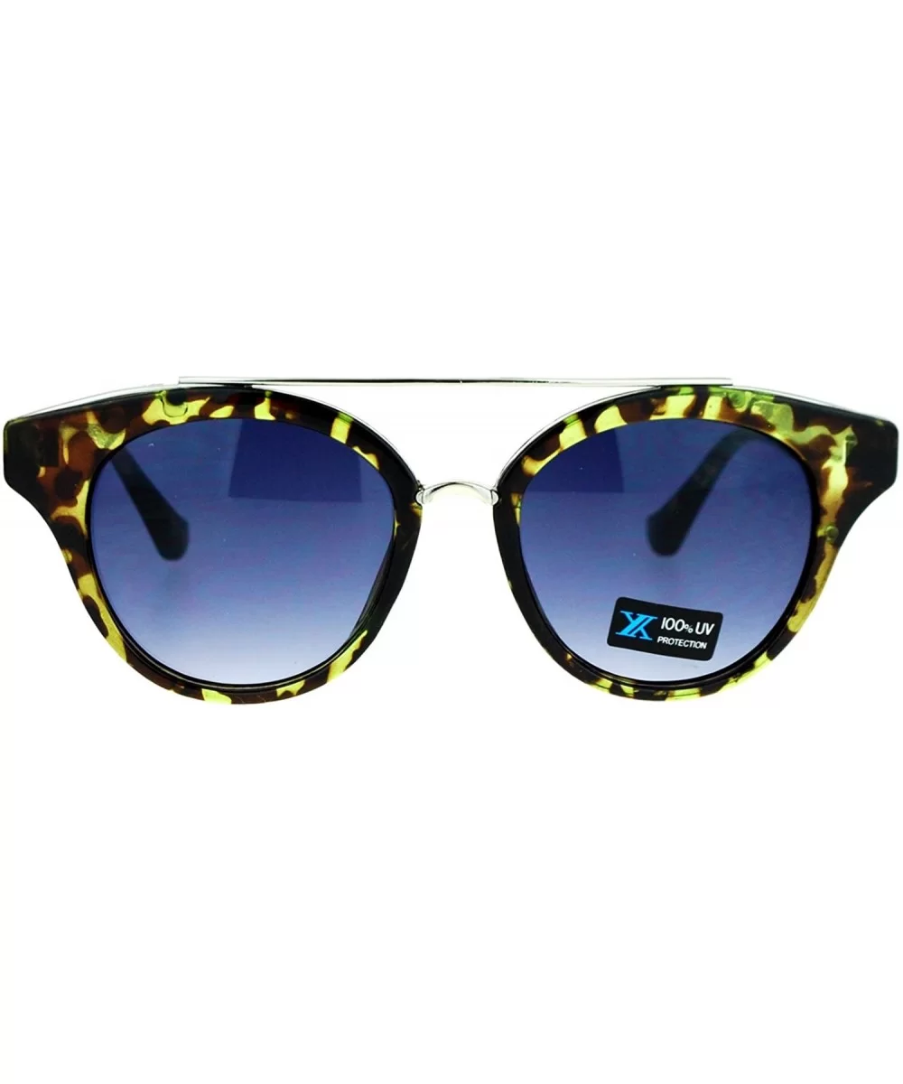 Double Metal Bridge Cat Eye Horn Rim Sunglasses - Green - C012IVI5GDP $12.37 Cat Eye