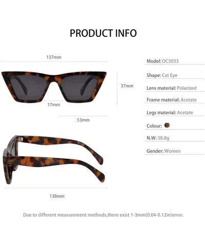 Polarized Sunglasses for Women 100% UV Protection Cat Eye Frame (Brown) - CC18WICIQ2N $22.40 Oversized