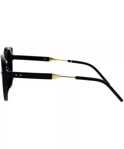 Designer Fashion Womens Sunglasses Round Cateye Frame UV 400 - Black (Black) - CJ18GD565R9 $12.94 Round