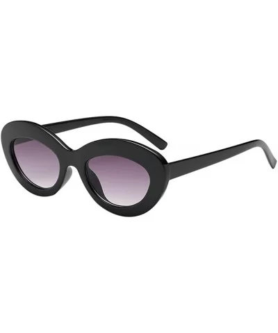 Small Slim Translucent Vintage Oval Cat Eye Sun Glasses Candy Color - B - CQ18OAL8ASS $10.43 Oval