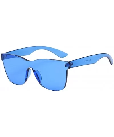 Women Fashion Heart-Shaped Shades Sunglasses Integrated UV Candy Colored Glasses - Blue - CR18D2KHNLC $12.91 Oversized