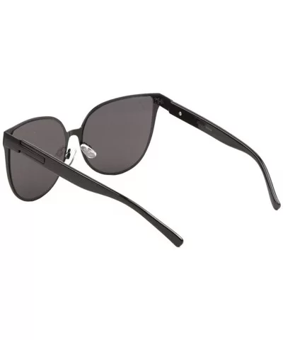 Flat Lens Frame Cat Eye Sunglasses - Black Gunmetal - CR1900R79H0 $21.23 Cat Eye