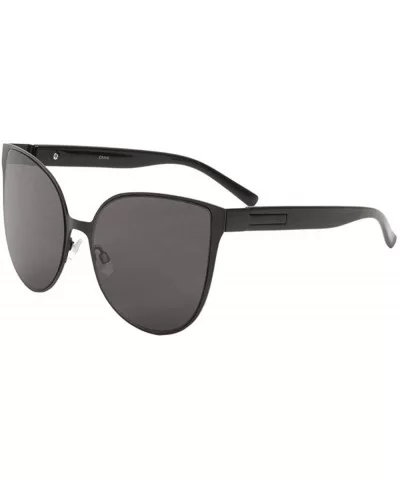 Flat Lens Frame Cat Eye Sunglasses - Black Gunmetal - CR1900R79H0 $21.23 Cat Eye