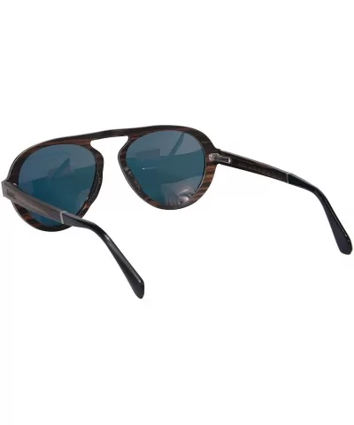 Wood Sunglasses Polarized Pilot Sunglasses 7 Layers Wood Frame-SG73003 - Ebony- Red - CJ18DUK4K3R $54.42 Aviator